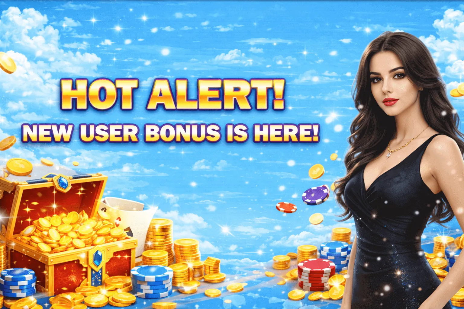 Welcome bonus graphic with golden coins